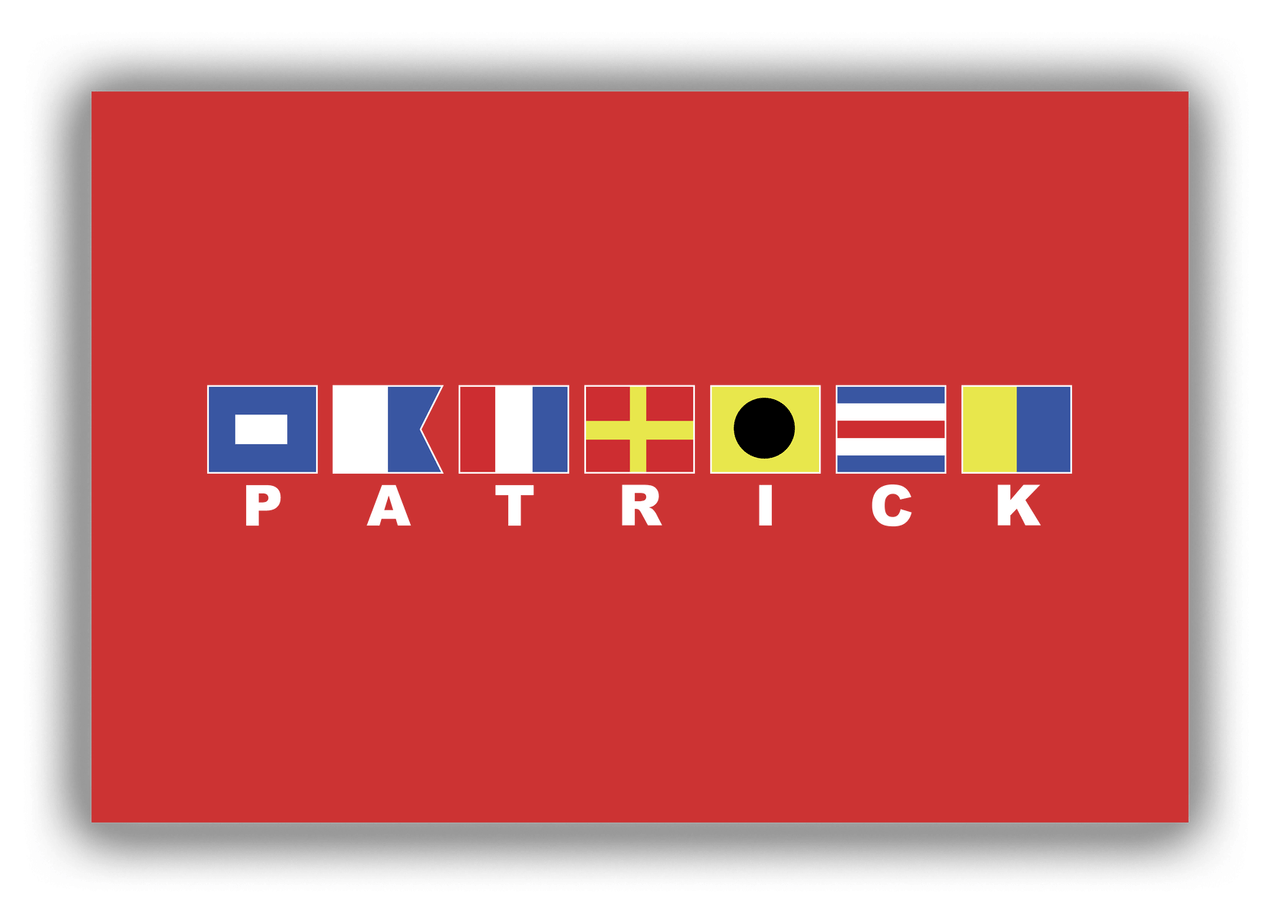 Personalized Nautical Flags Canvas Wrap & Photo Print - Red - Front View