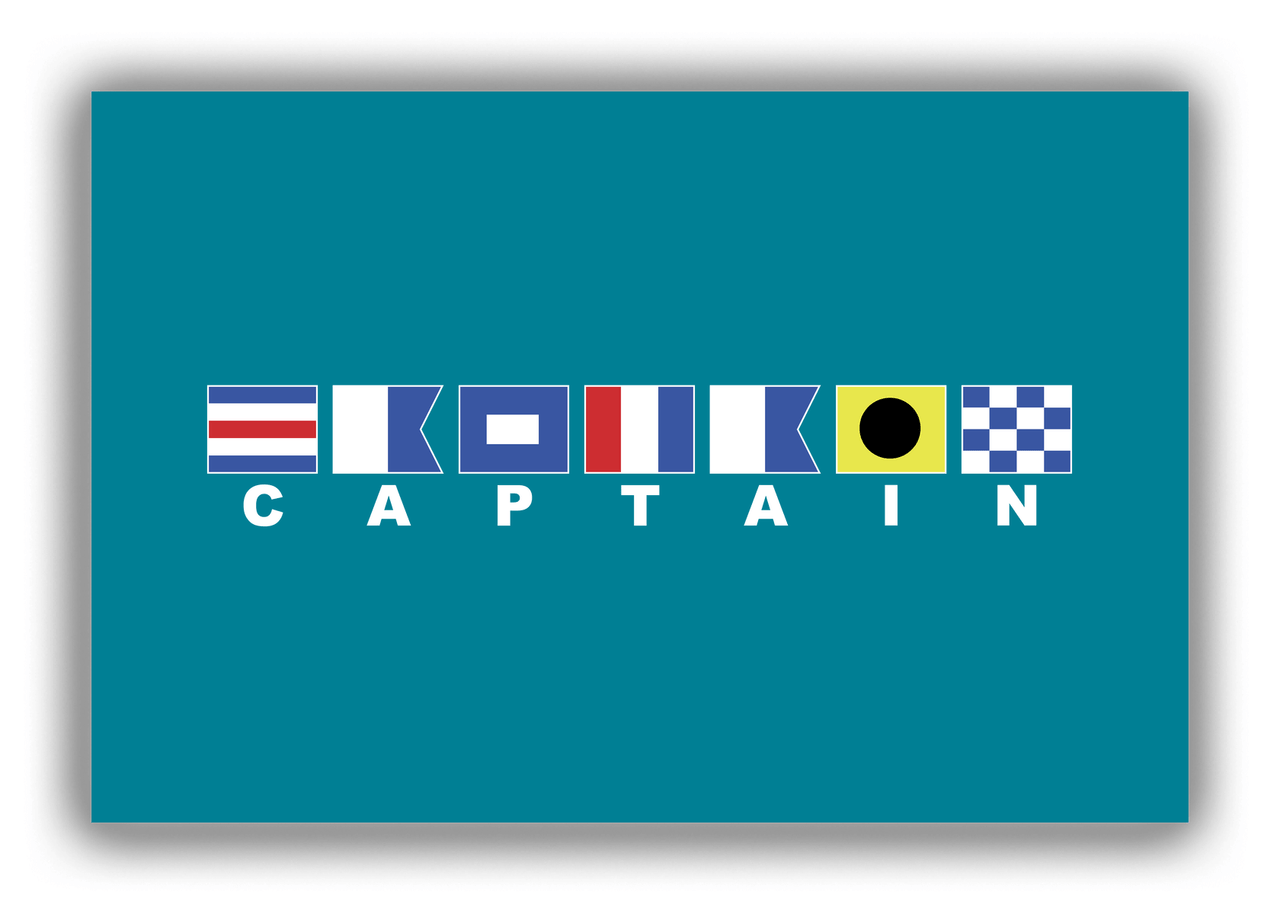 Personalized Nautical Flags Canvas Wrap & Photo Print - Teal - Front View