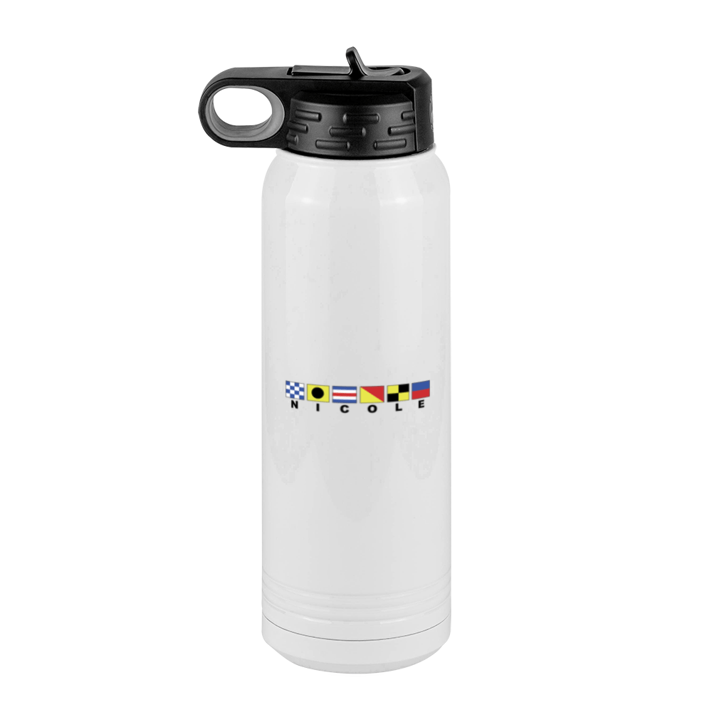 Personalized Nautical Flags Water Bottle (30 oz) - Left View