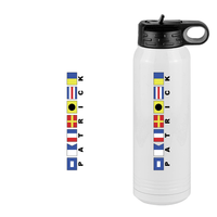 Thumbnail for Personalized Nautical Flags Water Bottle (30 oz) - Rotated Text - Design View