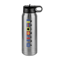 Thumbnail for Personalized Nautical Flags Water Bottle (30 oz) - Rotated Text - Right View