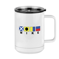 Thumbnail for Personalized Nautical Flags Coffee Mug Tumbler with Handle (15 oz) - Right View