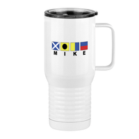 Thumbnail for Personalized Nautical Flags Travel Coffee Mug Tumbler with Handle (20 oz) - Right View