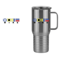 Thumbnail for Personalized Nautical Flags Travel Coffee Mug Tumbler with Handle (20 oz) - Design View