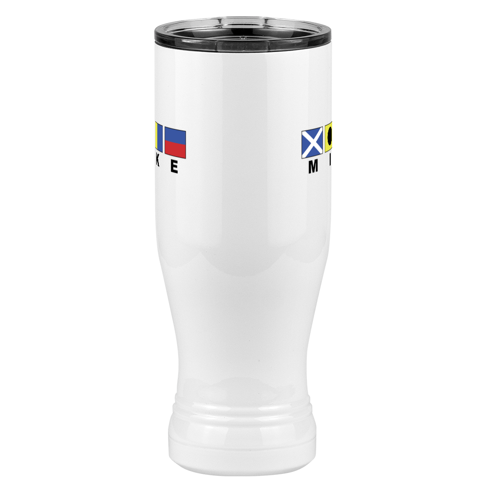 Personalized Nautical Flags Pilsner Tumbler (20 oz) - Front View