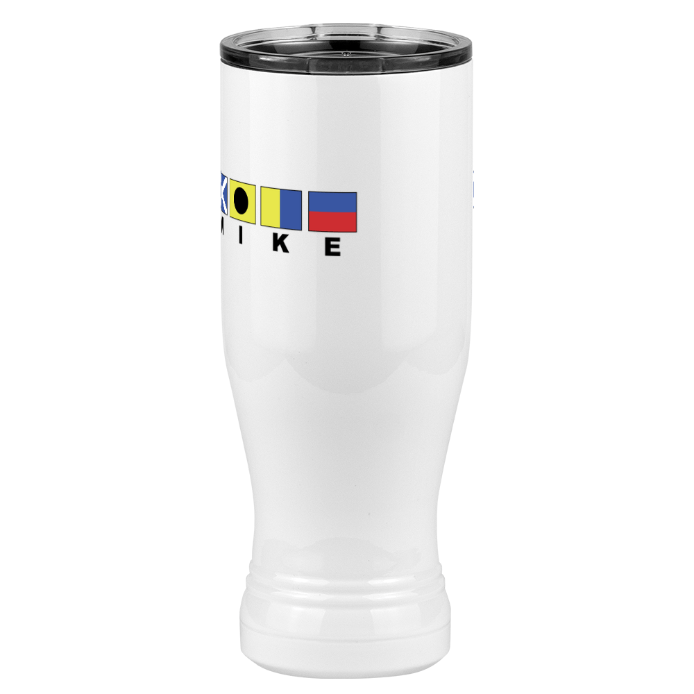 Personalized Nautical Flags Pilsner Tumbler (20 oz) - Front Left View