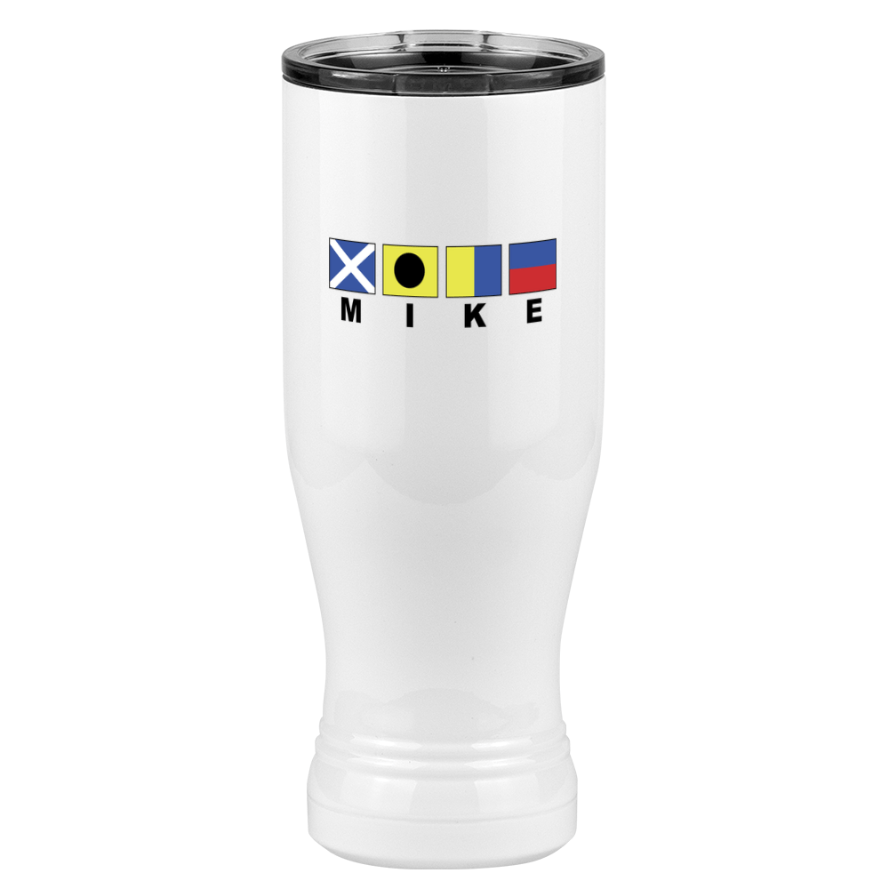 Personalized Nautical Flags Pilsner Tumbler (20 oz) - Left View