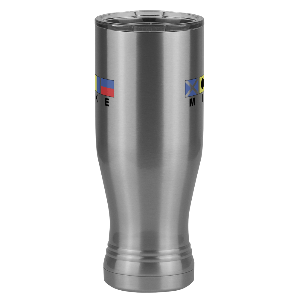 Personalized Nautical Flags Pilsner Tumbler (20 oz) - Front View