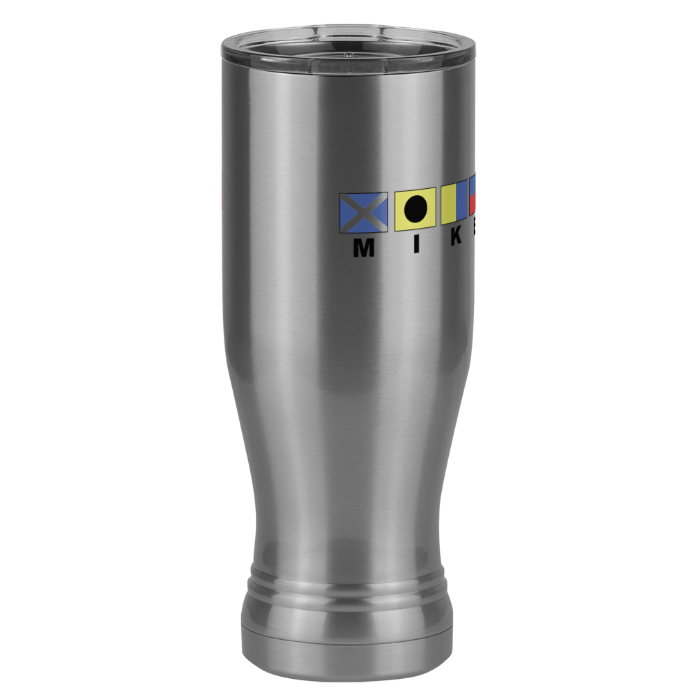 Personalized Nautical Flags Pilsner Tumbler (20 oz) - Front Right View
