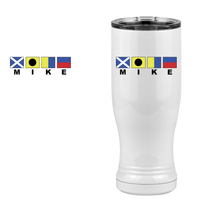 Thumbnail for Personalized Nautical Flags Pilsner Tumbler (14 oz) - Design View