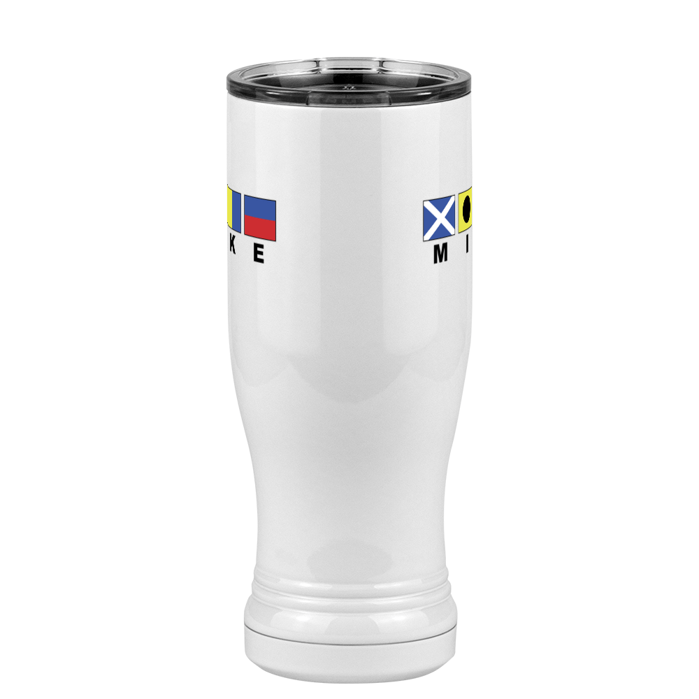 Personalized Nautical Flags Pilsner Tumbler (14 oz) - Front View