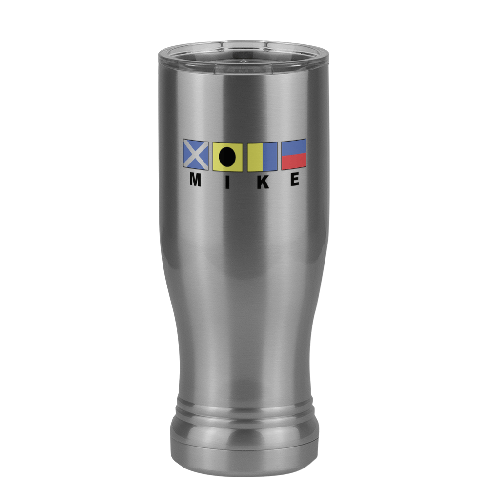 Personalized Nautical Flags Pilsner Tumbler (14 oz) - Left View