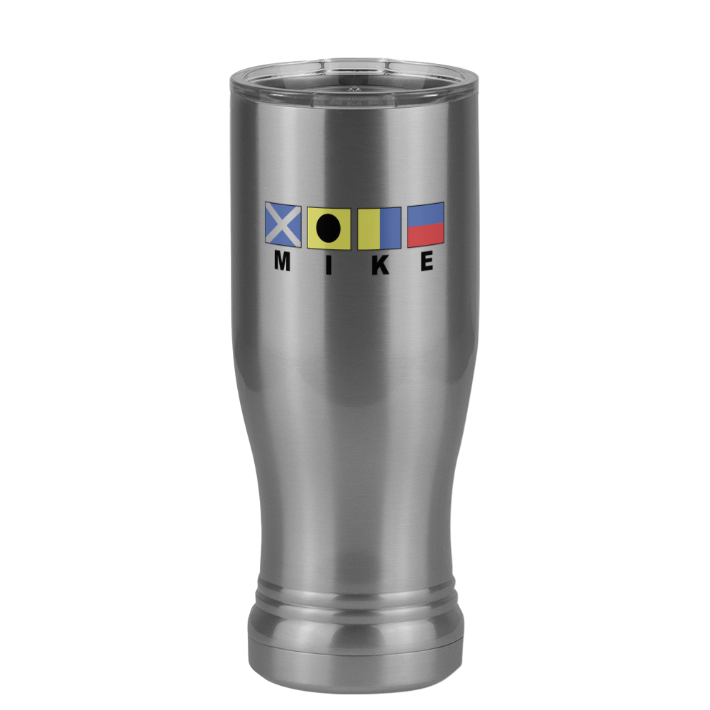Personalized Nautical Flags Pilsner Tumbler (14 oz) - Right View