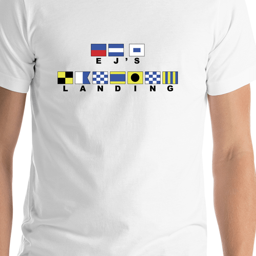 Personalized Nautical Flags T-Shirt - White - Shirt Close-Up View
