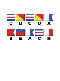 Thumbnail for Personalized Nautical Flags T-Shirt - White - Cocoa Beach, Florida - Decorate View