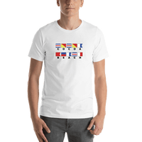 Thumbnail for Personalized Nautical Flags T-Shirt - White - Cocoa Beach, Florida - Shirt View