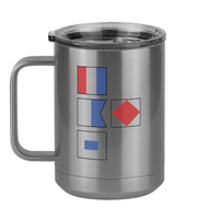 Thumbnail for Personalized Nautical Flags Coffee Mug Tumbler with Handle (15 oz) - Left View