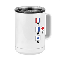 Thumbnail for Personalized Nautical Flags Coffee Mug Tumbler with Handle (15 oz) - Front Right View