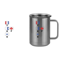 Thumbnail for Personalized Nautical Flags Coffee Mug Tumbler with Handle (15 oz) - Design View