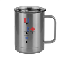 Thumbnail for Personalized Nautical Flags Coffee Mug Tumbler with Handle (15 oz) - Right View