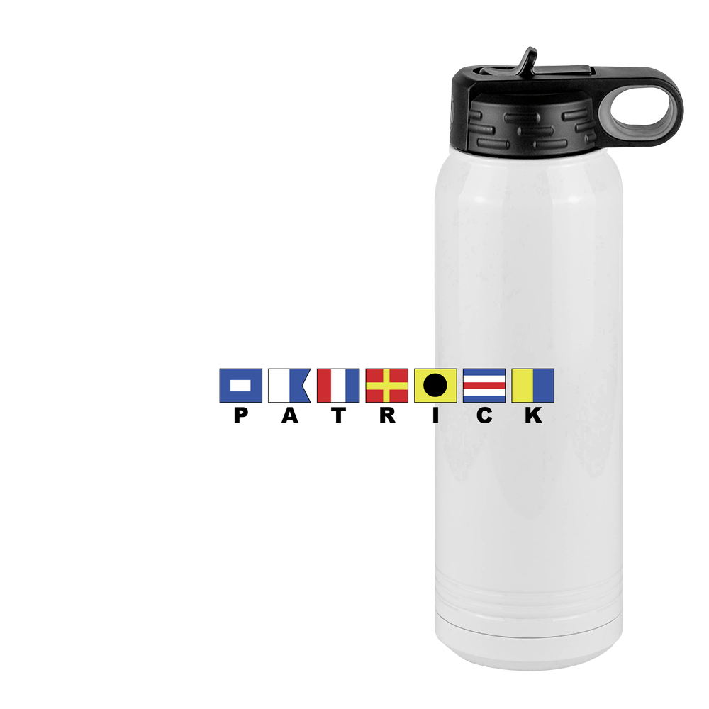 Personalized Nautical Flags Water Bottle (30 oz) - Design View