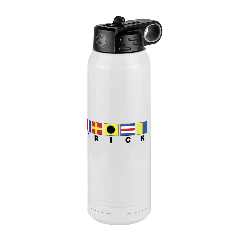 Personalized Nautical Flags Water Bottle (30 oz) - Front Right View