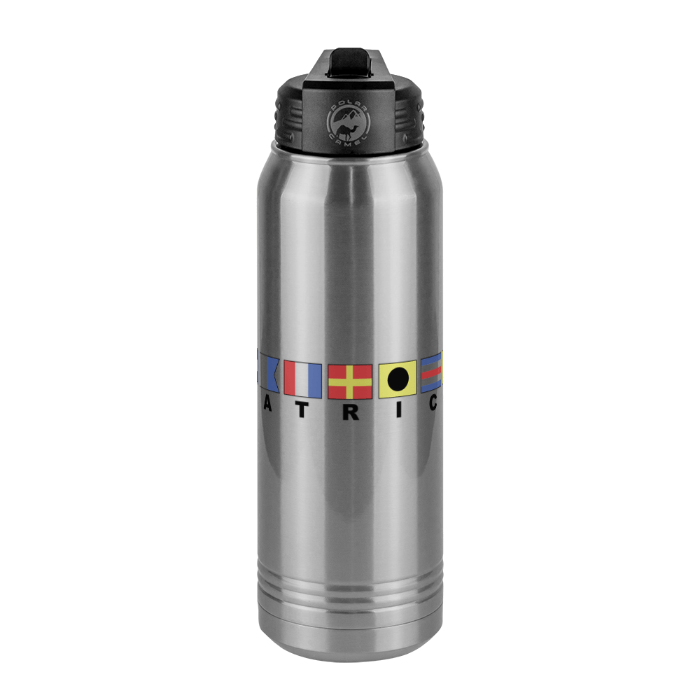 Personalized Nautical Flags Water Bottle (30 oz) - Front View