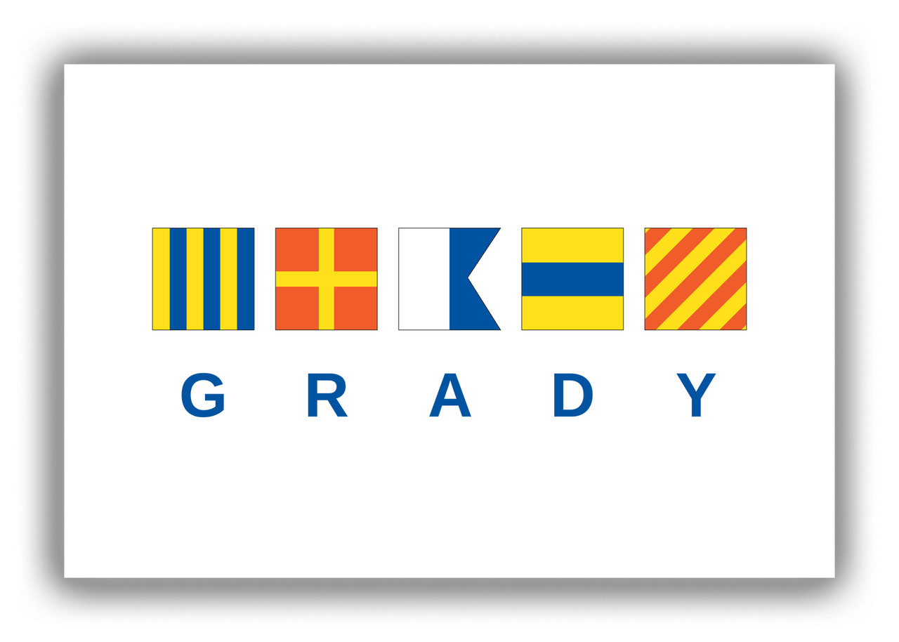 Personalized Nautical Flags Canvas Wrap /  Photo Print - Blue Letters - Front View