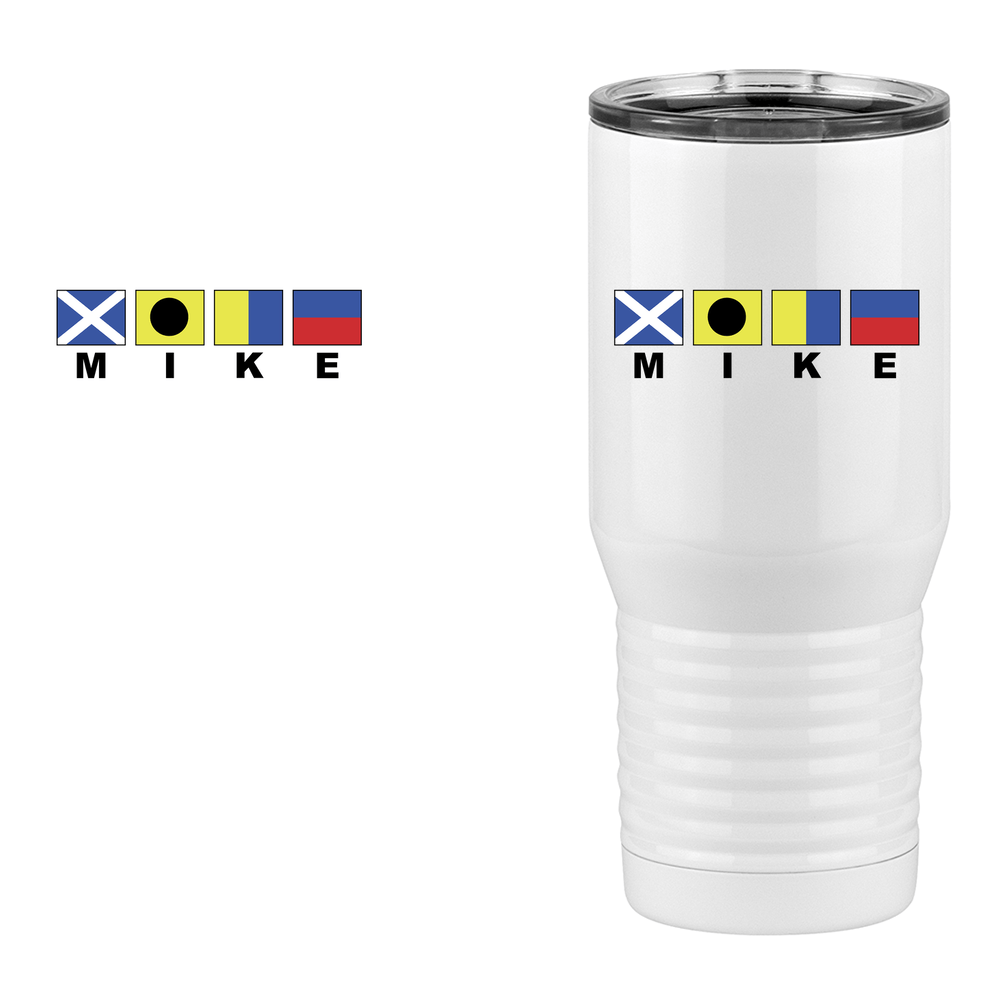Personalized Nautical Flags Tall Travel Tumbler (20 oz) - Design View