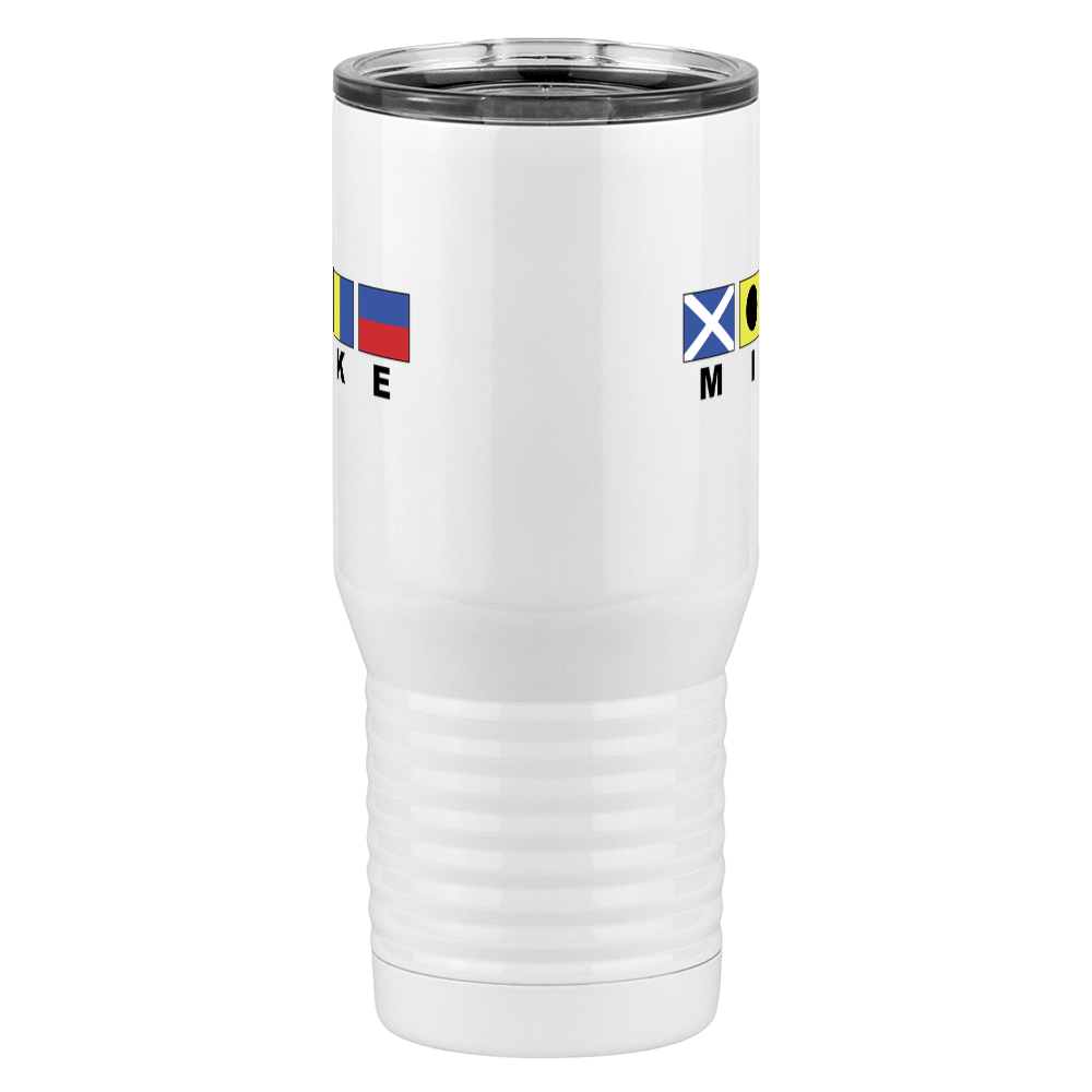Personalized Nautical Flags Tall Travel Tumbler (20 oz) - Front View