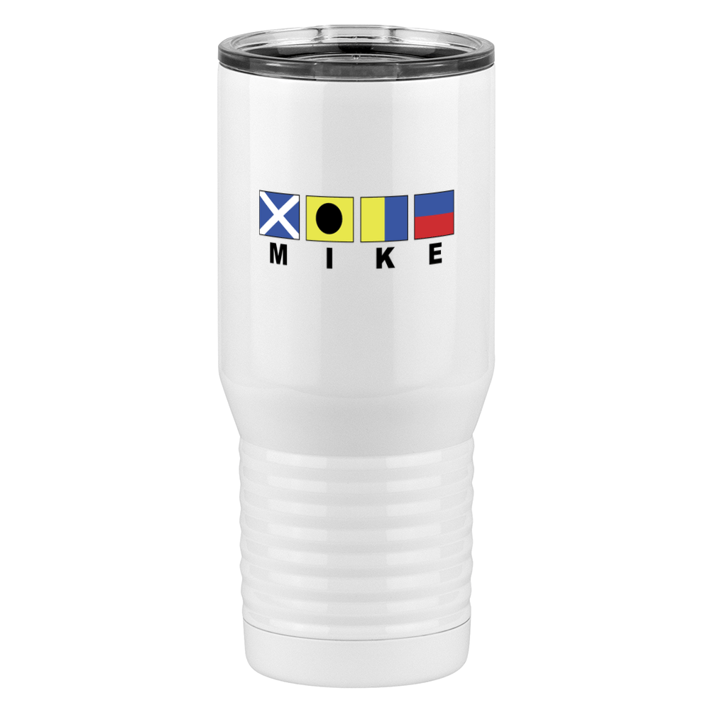 Personalized Nautical Flags Tall Travel Tumbler (20 oz) - Right View