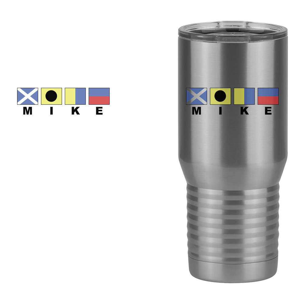 Personalized Nautical Flags Tall Travel Tumbler (20 oz) - Design View