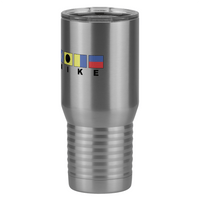 Thumbnail for Personalized Nautical Flags Tall Travel Tumbler (20 oz) - Front Left View