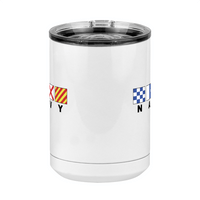 Thumbnail for Personalized Navy Nautical Flags Coffee Mug Tumbler with Handle (15 oz) - Front View