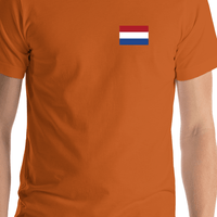 Thumbnail for Netherlands Flag T-Shirt - Autumn - Shirt Close-Up View