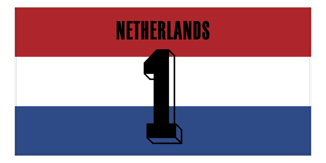 Personalized Netherlands Jersey Number Beach Towel - Front View