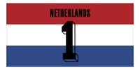 Thumbnail for Personalized Netherlands Jersey Number Beach Towel - Front View