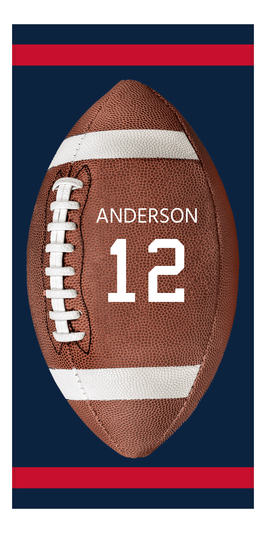 Personalized New England Football Beach Towel - Front View