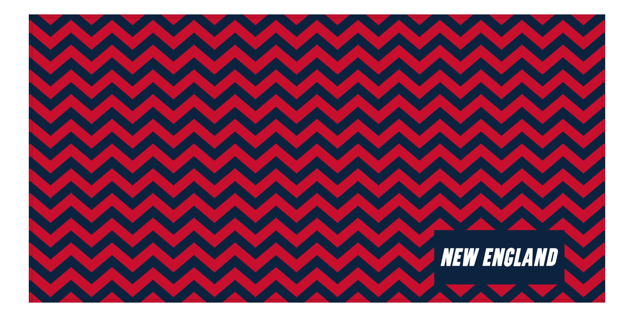 Personalized New England Chevron Beach Towel - Front View