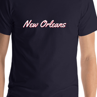 Thumbnail for Personalized New Orleans T-Shirt - Blue - Shirt Close-Up View