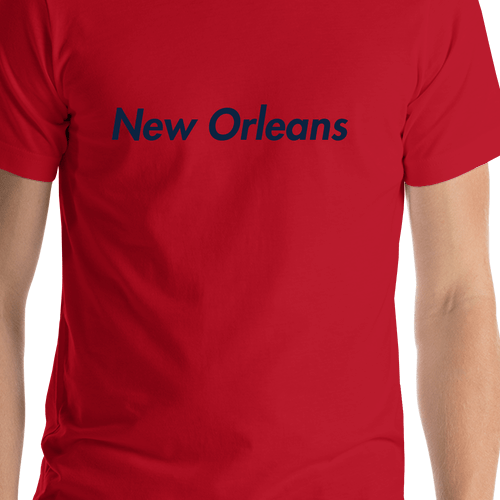 Personalized New Orleans T-Shirt - Red - Shirt Close-Up View