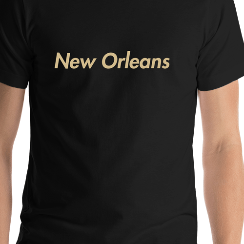 Personalized New Orleans T-Shirt - Black - Shirt Close-Up View