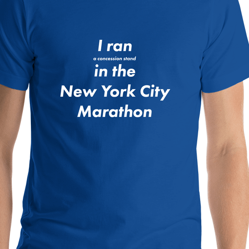 New York City Marathon T-Shirt - Blue - Concession Stand - Shirt Close-Up View