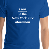 Thumbnail for New York City Marathon T-Shirt - Blue - Concession Stand - Shirt Close-Up View