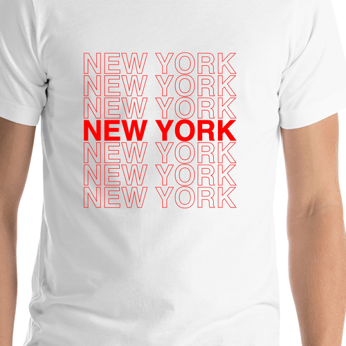 New York T-Shirt - White - Shirt Close-Up View