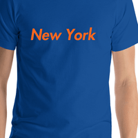 Thumbnail for Personalized New York T-Shirt - Blue - Shirt Close-Up View
