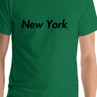 Thumbnail for Personalized New York T-Shirt - Green - Shirt Close-Up View