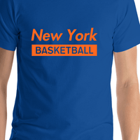 Thumbnail for New York Basketball T-Shirt - Blue - Shirt Close-Up View