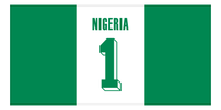 Thumbnail for Personalized Nigeria Jersey Number Beach Towel - Front View