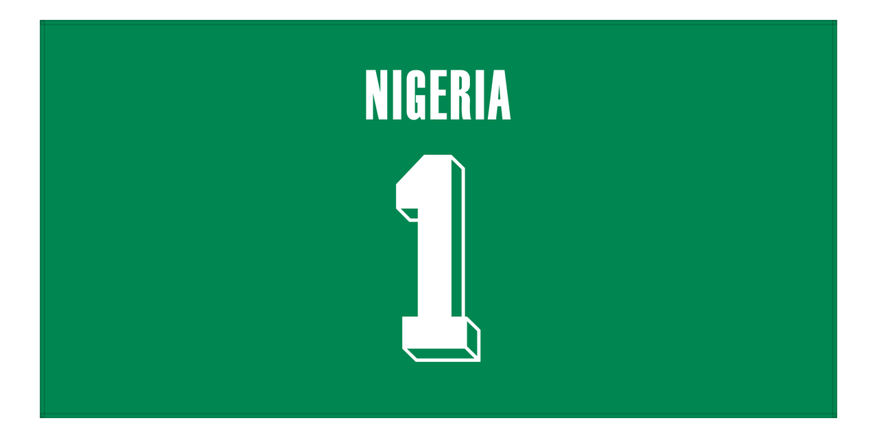 Personalized Nigeria Jersey Number Beach Towel - Green - Front View